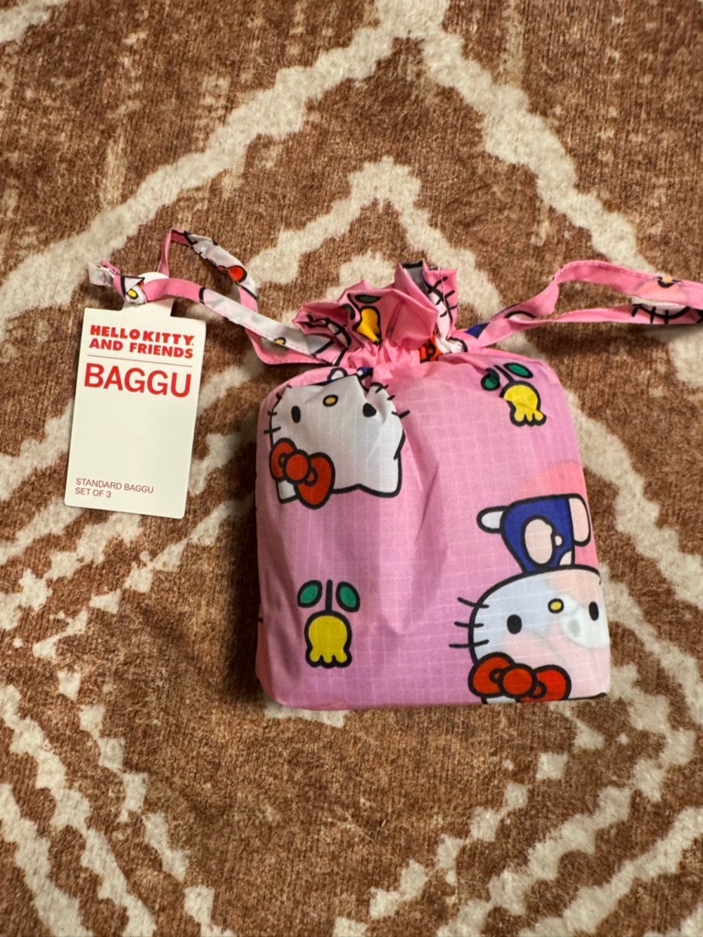Baggu Hello Kitty and friends Sanrio set of 3 standard Baggu NWT
